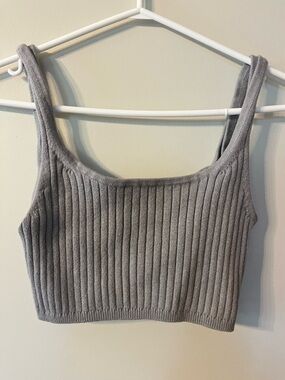 Wilfred Ribbed Square-Neck Crop Tank - Lavender
